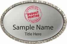 (image for) Budget Printing Oval Bling Silver badge