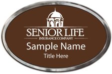 (image for) Senior Life Insurance Oval Prestige Polished badge