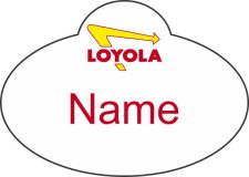 (image for) Loyola Shaped White badge