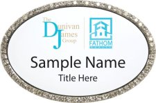 (image for) The Dunivan James Group with Fathom Realty, LLC Oval Bling Silver Other badge