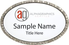 (image for) AlphaGraphics Oval Bling Silver badge