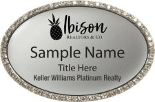 (image for) Ibison Realtors & Co Oval Bling Silver badge with Tagline