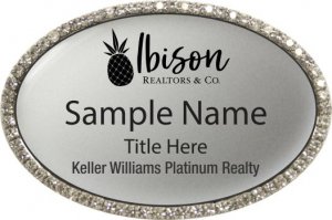 (image for) Ibison Realtors & Co Oval Bling Silver badge with Tagline