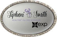 (image for) EXP Realty Oval Bling Silver Other badge