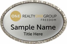 (image for) Realty One Group - Freedom Oval Bling Silver badge