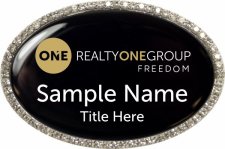 (image for) Realty One Group - Freedom Oval Bling Silver Other badge