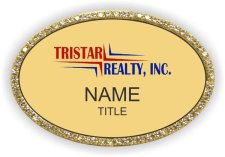 (image for) Tristar Realty Inc Oval Bling Gold badge