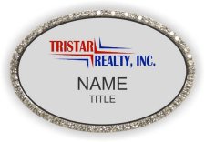(image for) Tristar Realty Inc Oval Bling Silver badge