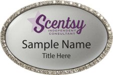 (image for) Scentsy Oval Bling Silver badge