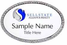 (image for) Sellstate Alliance Realty Oval Bling Silver Other badge