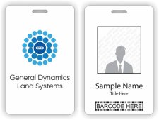 (image for) General Dynamics Barcode ID Vertical Double Sided badge