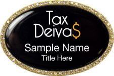 (image for) Tax Deivas Income Tax and Business Services Inc Oval Bling Gold Other badge
