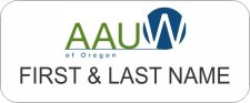 (image for) AAUW of Oregon Standard White Badge - State Officers