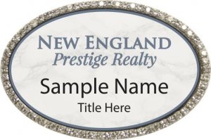 (image for) New England Prestige Realty Oval Bling Silver Other badge