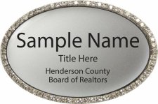 (image for) Henderson County Board of Realtors Oval Bling Silver badge