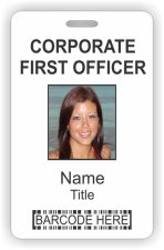 (image for) Corporate First Officer Barcode ID Vertical badge