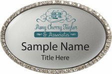 (image for) Avery-Hess Realtors Oval Bling Silver badge