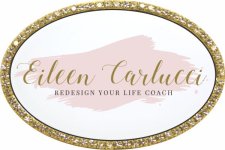(image for) Redesign Your Life Coach Oval Bling Gold Other badge