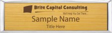 (image for) Brite Capital Consulting Small Executive Silver Bamboo Laser Engraved badge