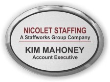 (image for) NICOLET STAFFING Oval Executive Silver badge