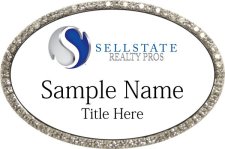 (image for) Sellstate Realty Pros Oval Bling Silver Other badge
