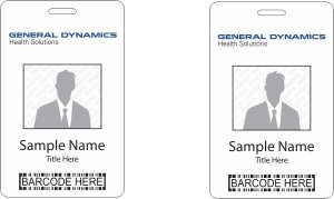 (image for) General Dynamics Barcode ID Vertical Double Sided badge