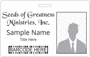 (image for) Seeds of Greatness Ministries, Inc Barcode ID Horizontal badge