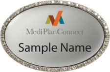 (image for) MediPlanConnect Oval Bling Silver badge