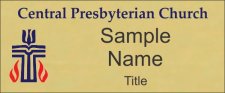 (image for) Central Presbyterian Church Standard Gold Square Corner badge