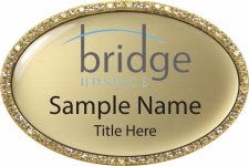 (image for) Bridge Hospice Oval Bling Gold badge