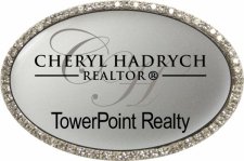 (image for) TowerPoint Realty Oval Bling Silver badge