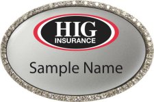 (image for) HIG Insurance Oval Bling Silver badge