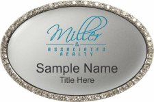 (image for) Miller & Associates Oval Bling Silver badge