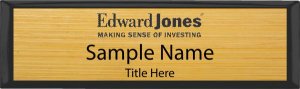 (image for) Edward Jones Small Executive Black Bamboo Laser Engraved badge