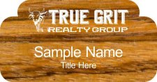 (image for) True Grit Realty Group Shaped Zebrawood Laser Engraved badge