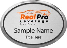 (image for) Real Pro Leverage Oval Executive Silver badge