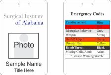 (image for) Surgical Institute of Alabama Photo ID Horizontal Double Sided badge