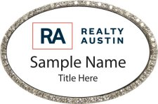 (image for) Realty Austin Oval Bling Silver Other badge