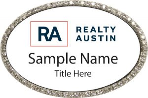 (image for) Realty Austin Oval Bling Silver Other badge