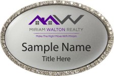 (image for) Miriam Walton Realty Oval Bling Silver badge