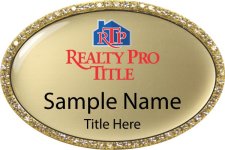 (image for) Realty Pro Title Oval Bling Gold badge