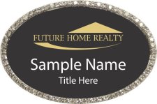 (image for) FUTURE HOME REALTY Oval Bling Silver Other badge