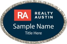 (image for) Realty Austin Oval Bling Silver Other badge
