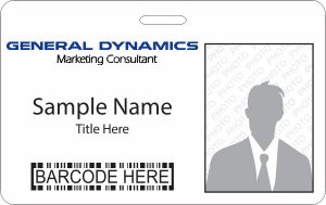 (image for) General Dynamics Barcode ID Horizontal badge