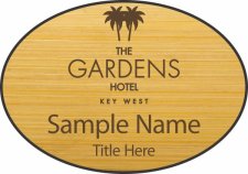 (image for) The Gardens Hotel Oval Bamboo Laser Engraved badge