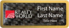(image for) Ocala Realty World Realty Prestige Gold Anodized Carbon badge