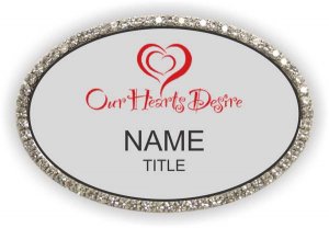 (image for) Our Heart\'s Desire Oval Bling Silver badge