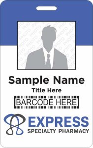 (image for) Express Specialty Pharmacy Barcode ID Vertical badge