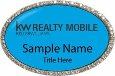 (image for) kw realty mobile Oval Bling Silver Other badge