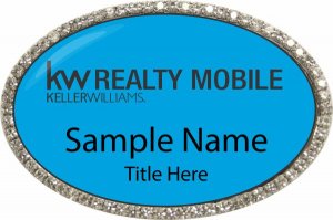 (image for) kw realty mobile Oval Bling Silver Other badge